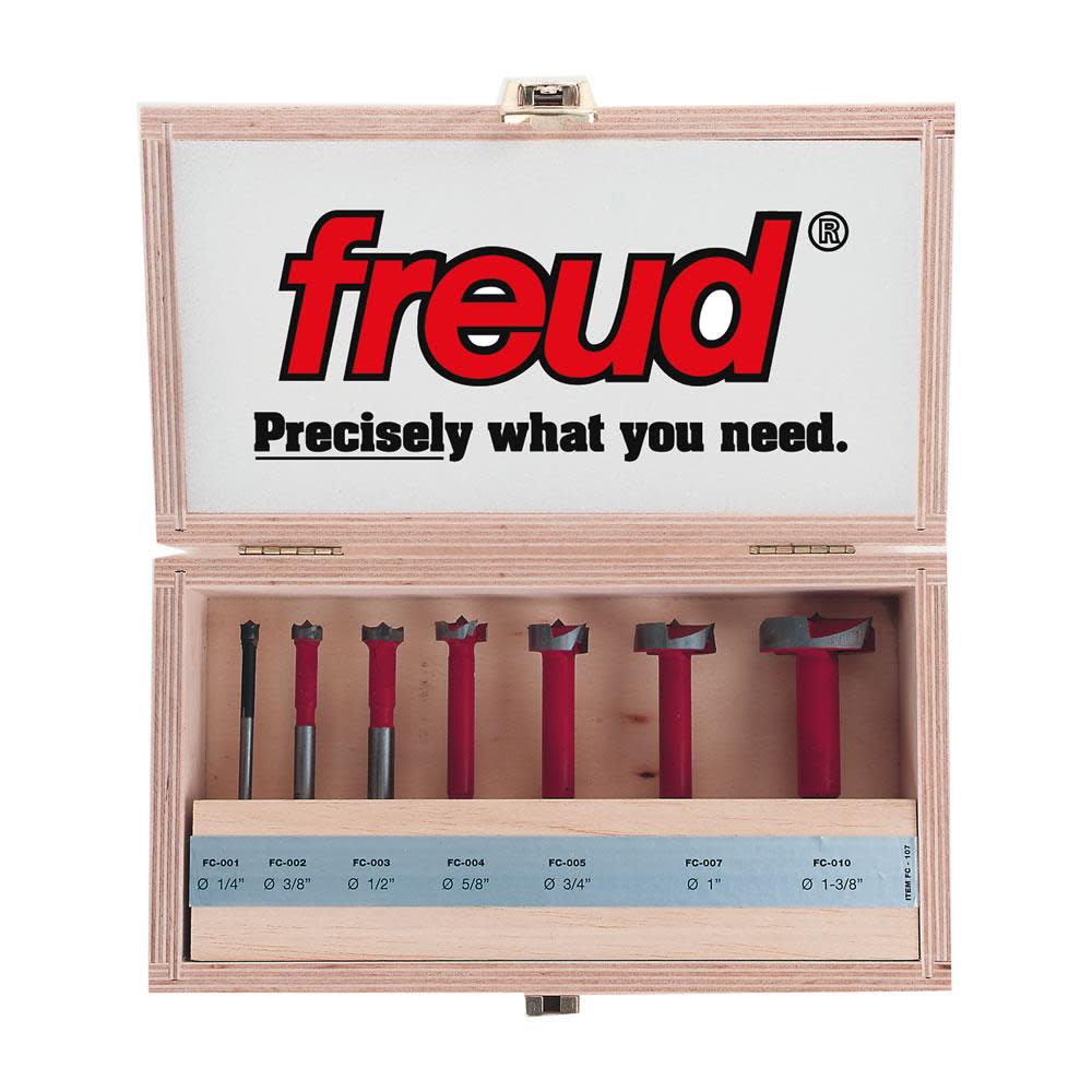 Freud Seven Piece Carbide Forstner Drill Bit Set (1/4 In. to 1-3/8 In.)