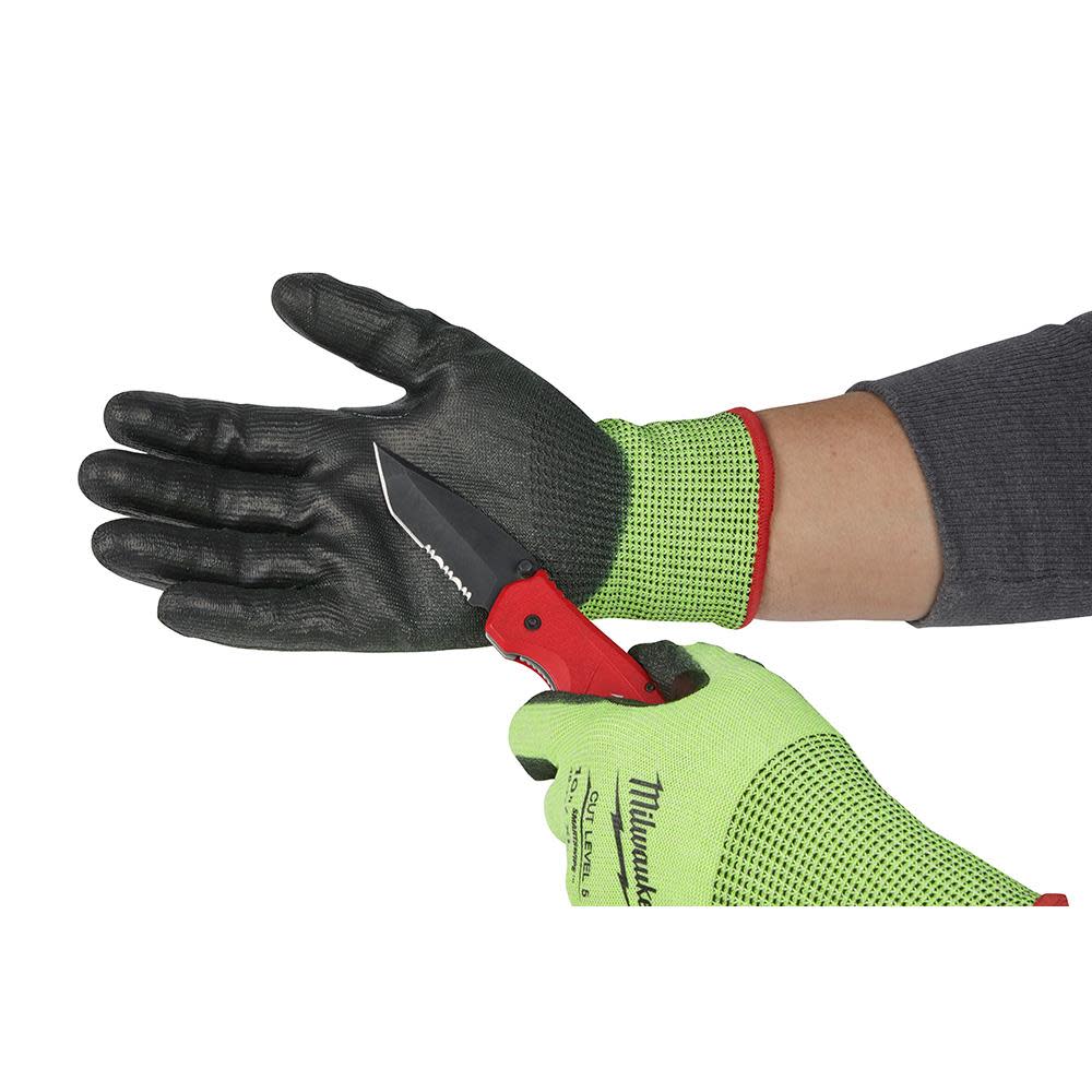 XL & 2X Two Pairs Milwaukee Hi-Vis Cut Level 2 Polyurethane Dipped Gloves M L 
