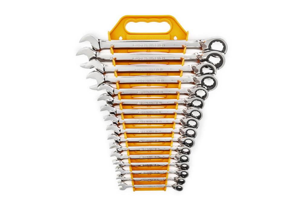 

GEARWRENCH 16 Pc 72-Tooth 12 Point Reversible Ratcheting Combination Metric Wrench Set