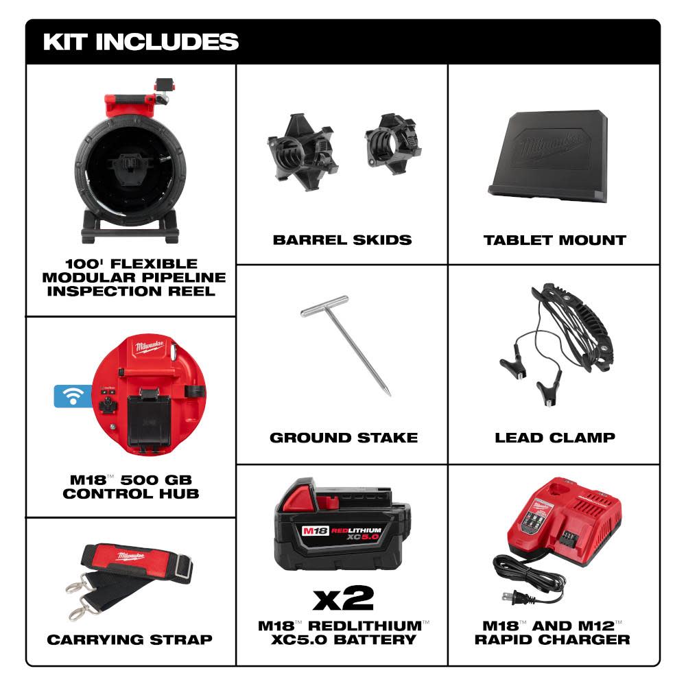 Milwaukee M18 100 Ft. Flexible Modular Pipeline Inspection