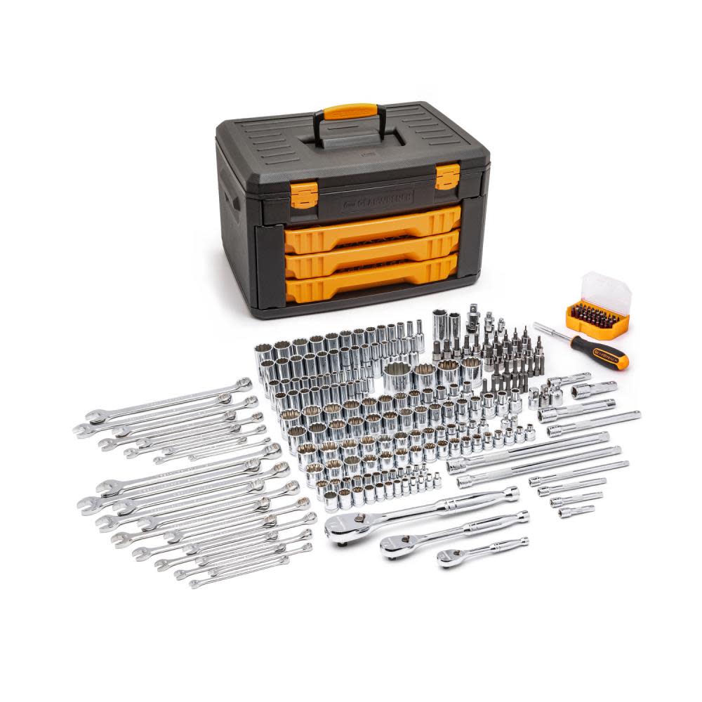 

GEARWRENCH 243 Pc. 12 Point Mechanics Tool Set in 3 Drawer Storage Box