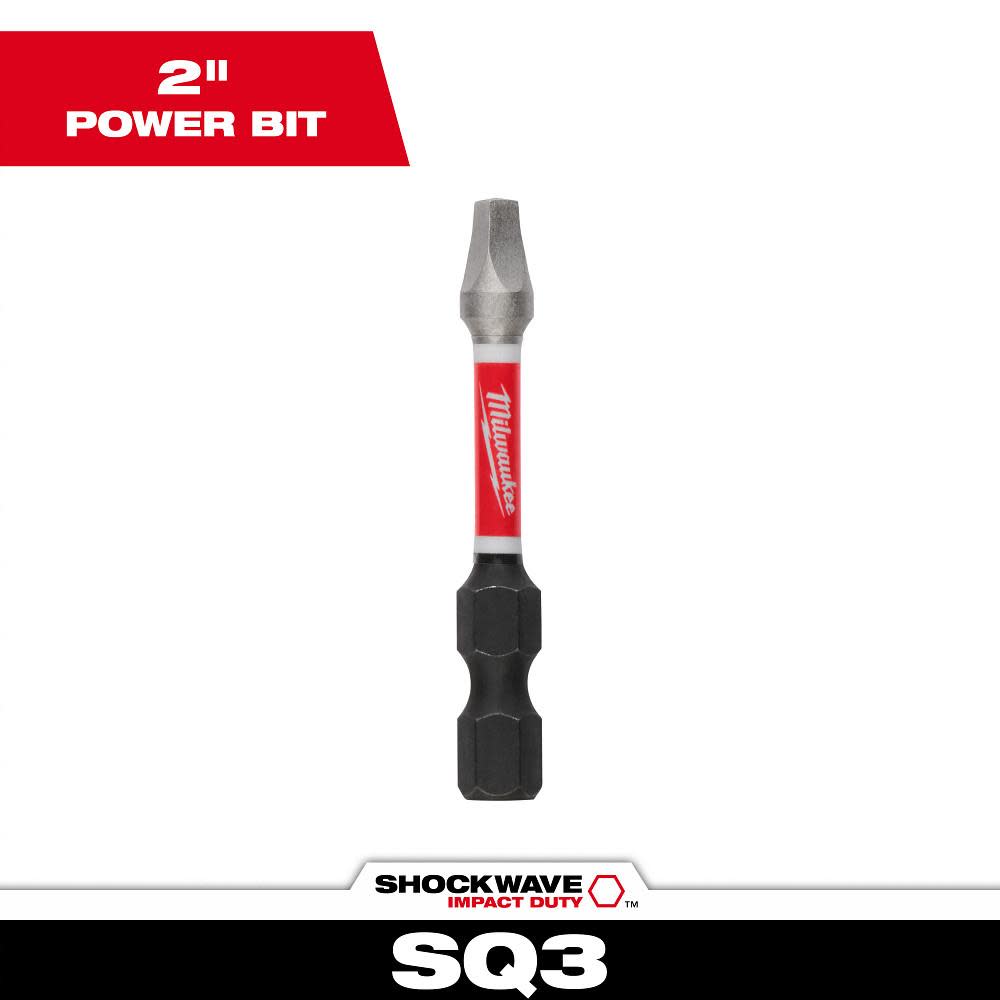 Milwaukee SHOCKWAVE 2 in. Impact Square Recess #3 Power Bit
