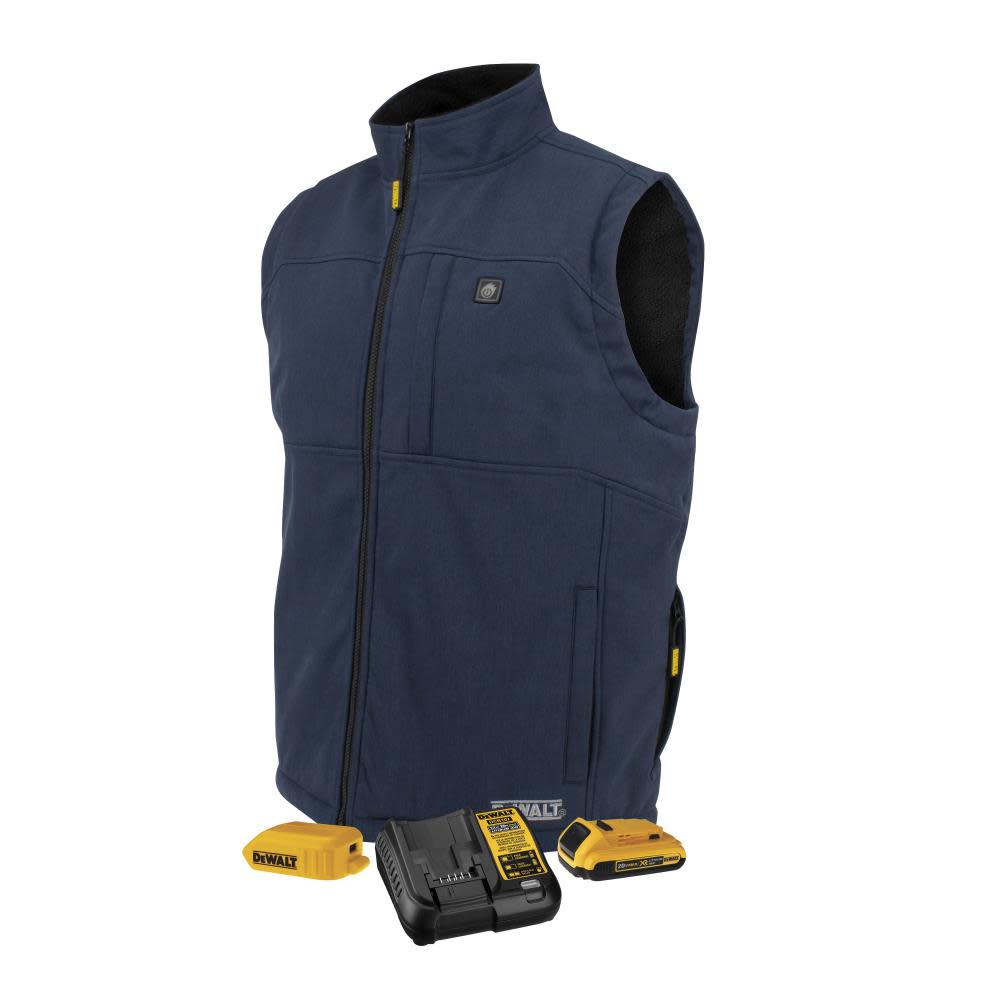 

DEWALT Mens Heated Kit Soft Shell Vest with Sherpa Lining Navy 3X