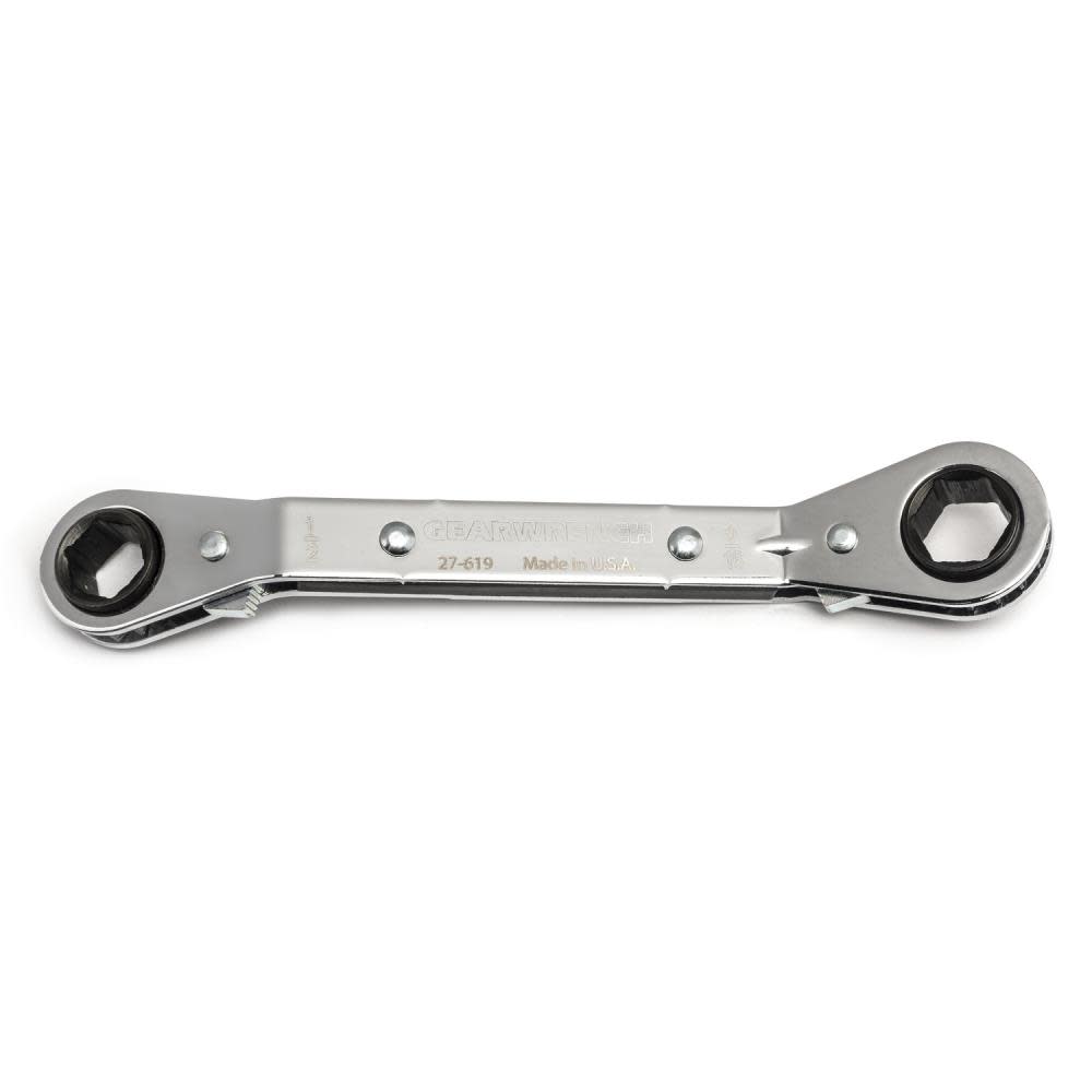 Laminated Ratcheting Box Wrench, 6 Point 25° Offset, 1/2 x 9/16