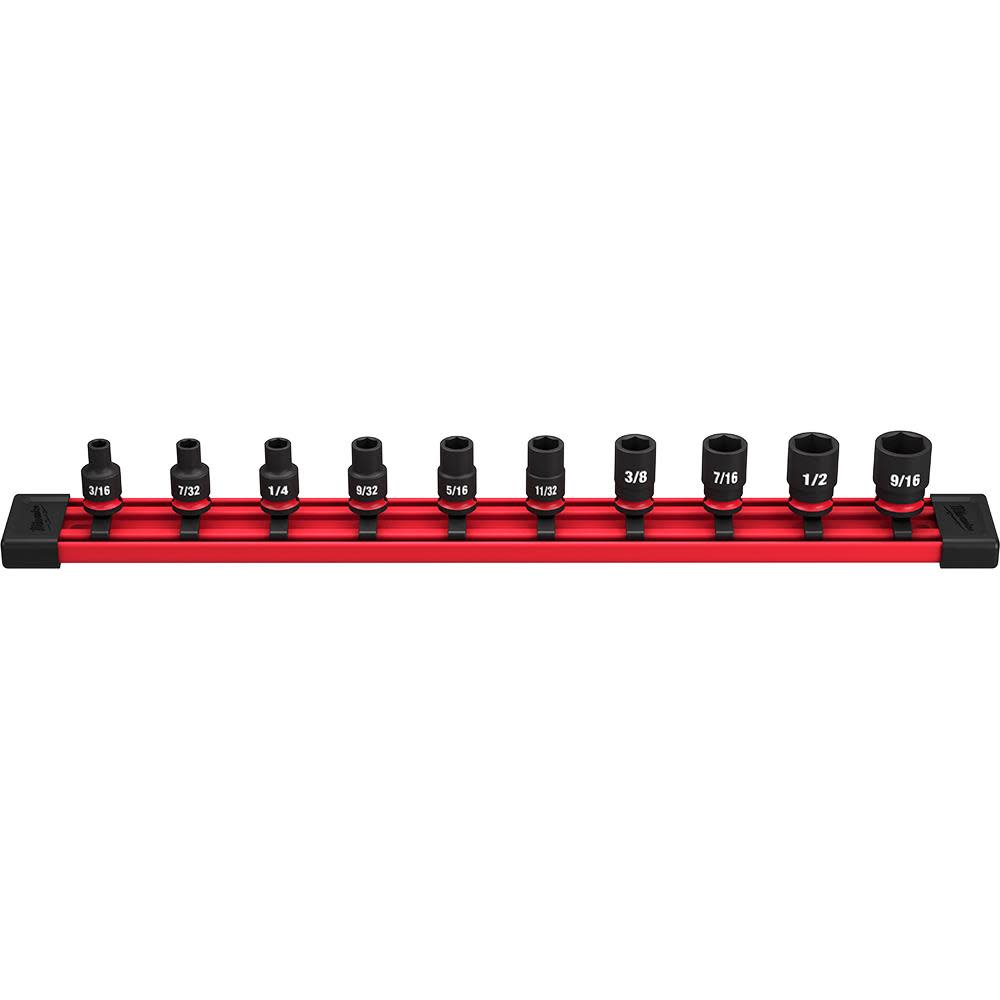 

Milwaukee 10PC SHOCKWAVE Impact Duty Socket SAE Standard 6 Point Set