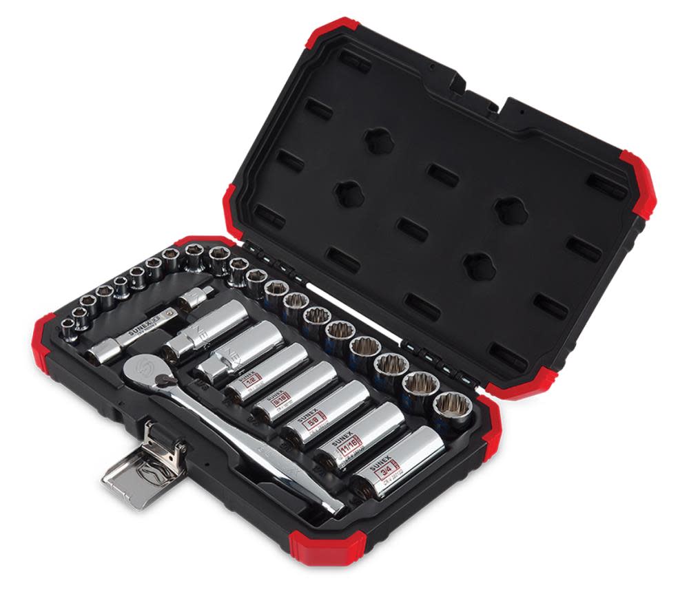 

Sunex 30 Pc Chrome Socket Set 1/4 In. 3/8 In. Drive