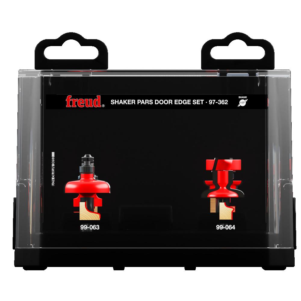 Freud 3 Piece Premier Adjustable Shaker Door Edge Router Bit Set