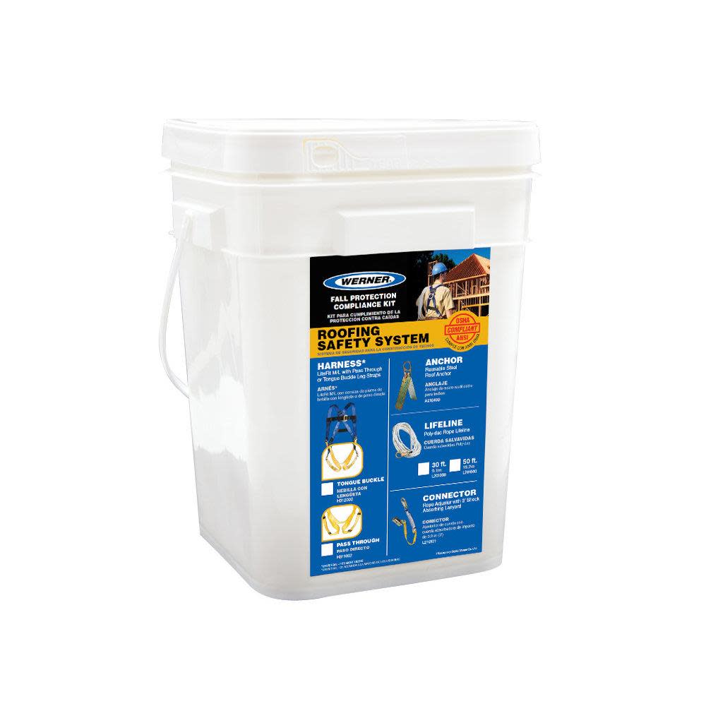 

Werner Roofing Kit 30ft Deluxe Tongue Buckle Harness Duffel Bag