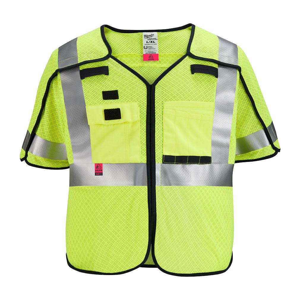 

Milwaukee High Vis Safety Vest Yellow Class 3 Mesh Breakaway AR/FR Cat 1 4XL/5XL