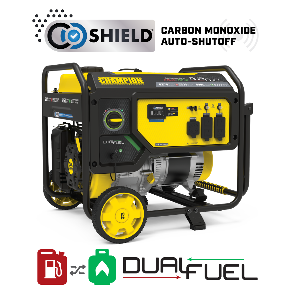 

Champion Power Equipment Generator Dual Fuel Portable with CO Shield 5500 Watt