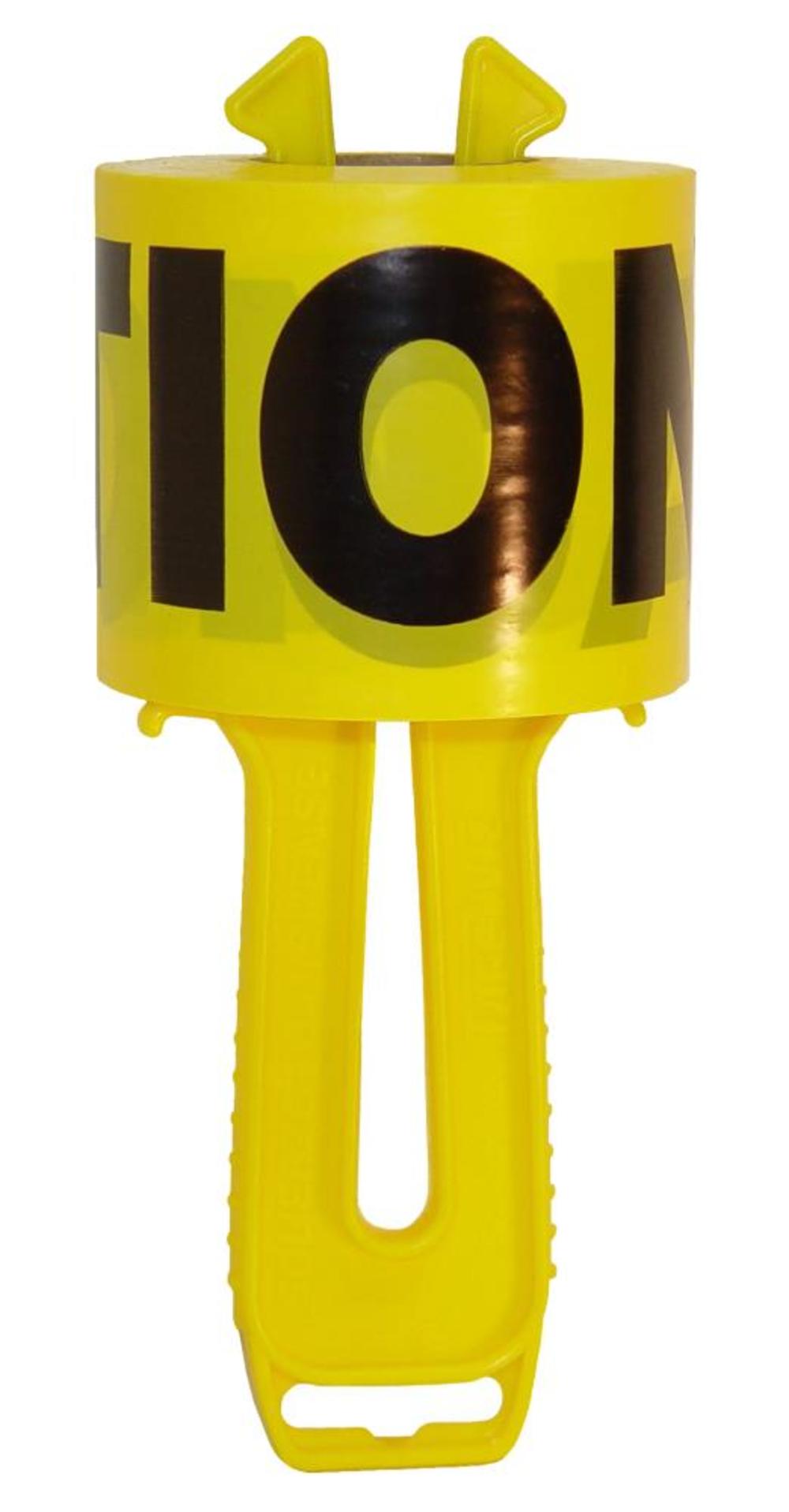US Tape Barricade Tape Dispenser with Yellow Caution Tape