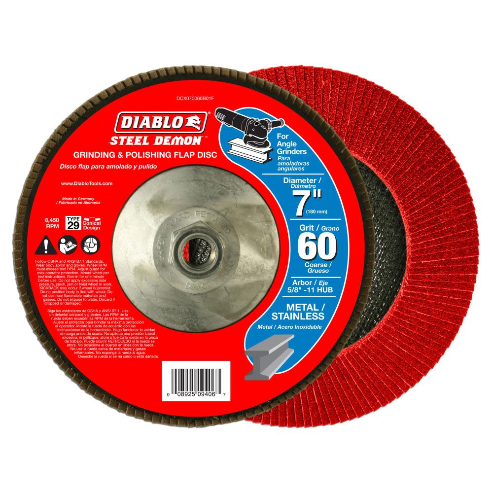 Diablo DCX045060N01F 4-1/2in 60grit Steel Demon Grinding and Polishing Flap Disc for sale online 