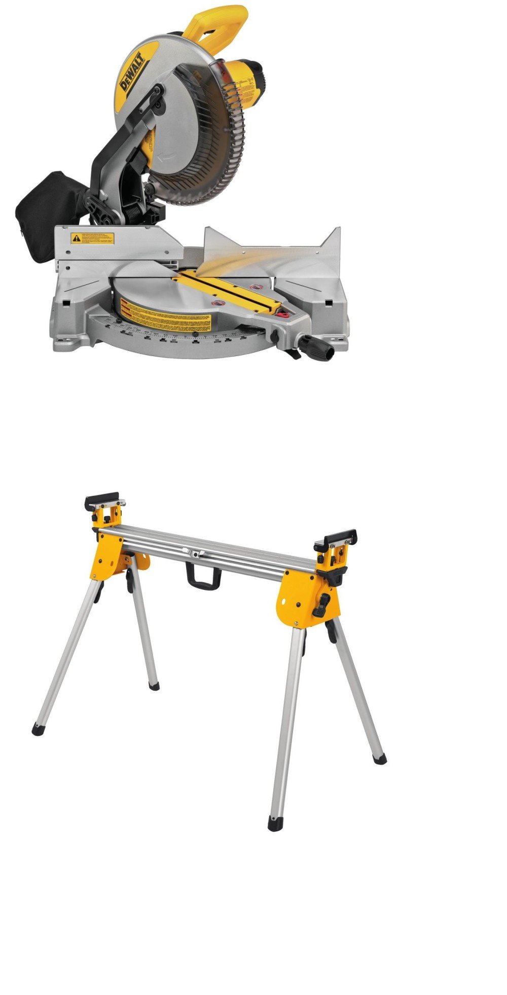 DEWALT 12 Inch 15 Amp Single Bevel Compound Miter Saw with Compact Miter Saw Stand Bundle DWS715 DWX724 Acme Tools