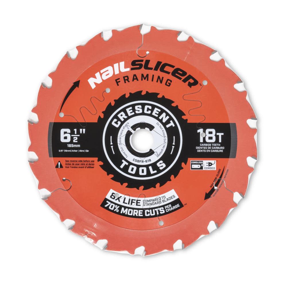

Crescent Circular Saw Blade 6 1/2" x 18 Tooth NailSlicer Framing