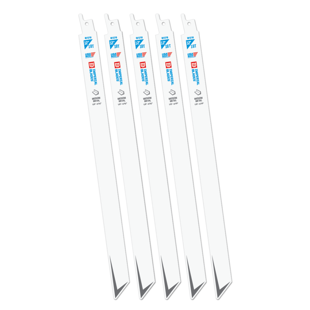 Imperial Blades Standard 12" 18 TPI Medium Metal Reciprocating Blade 5PC