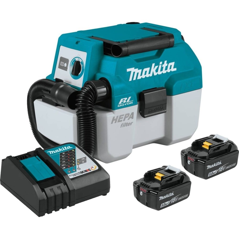 View Makita 18V LXT 2 Gallon HEPA Portable Wet/Dry Dust Extractor/Vacuum Kit