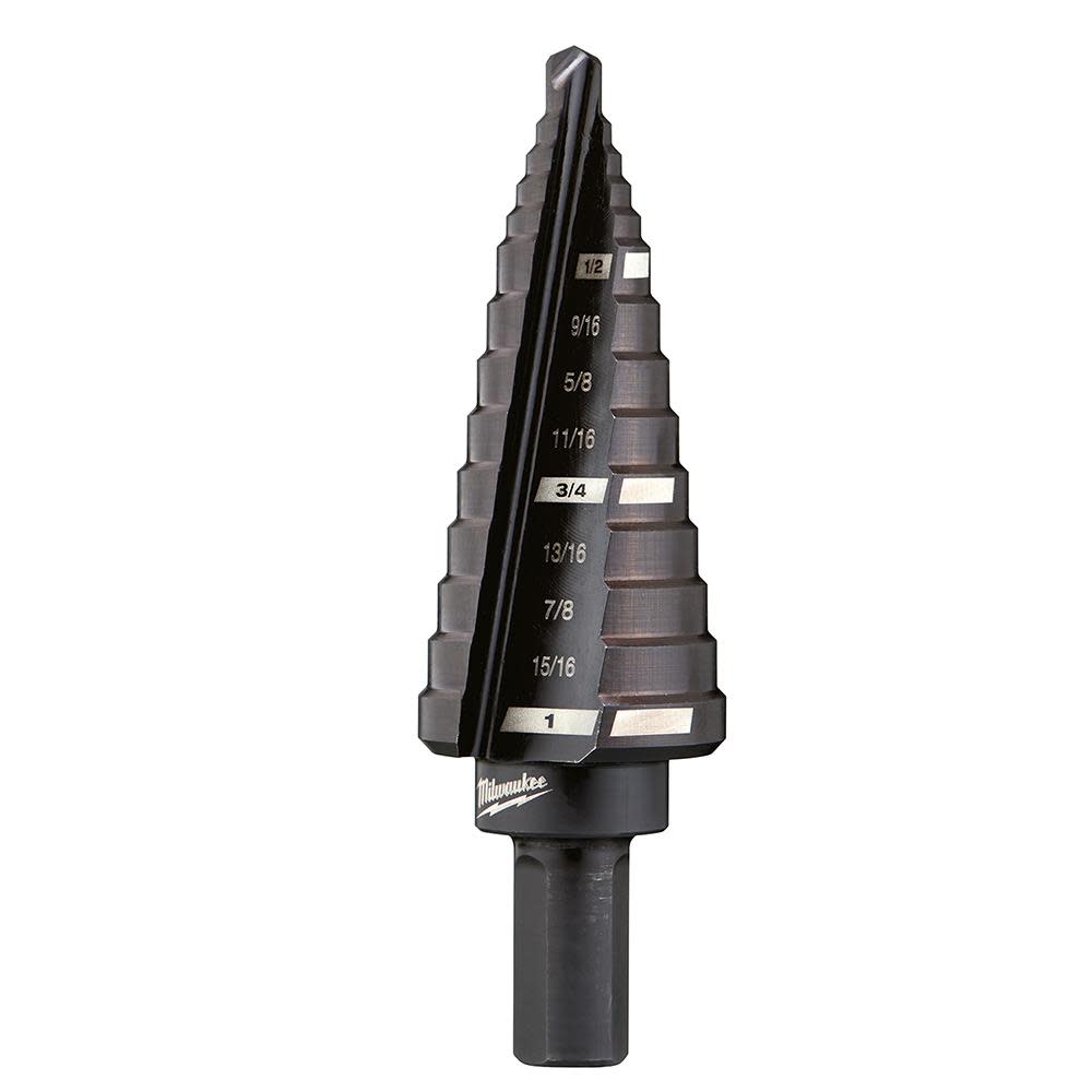 

Milwaukee #8 Step Drill Bit 1/2 in. - 1 in. x 1/16 in.