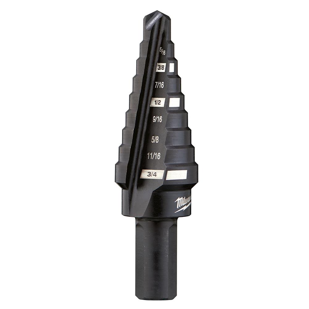 

Milwaukee #3 Step Drill Bit 1/4 in. - 3/4 in. x 1/16 in.