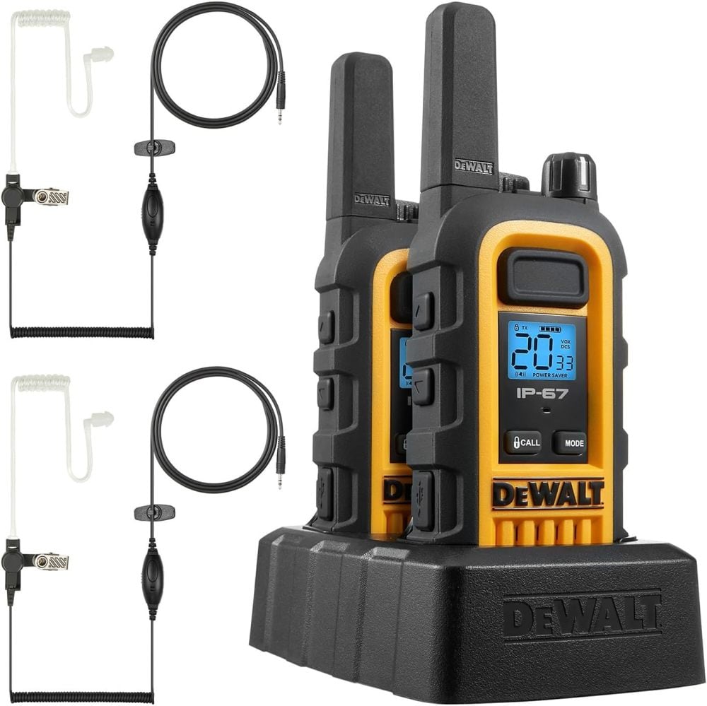 DEWALT Heavy-Duty 2W Walkie Talkie and Headset Bundle 2pk