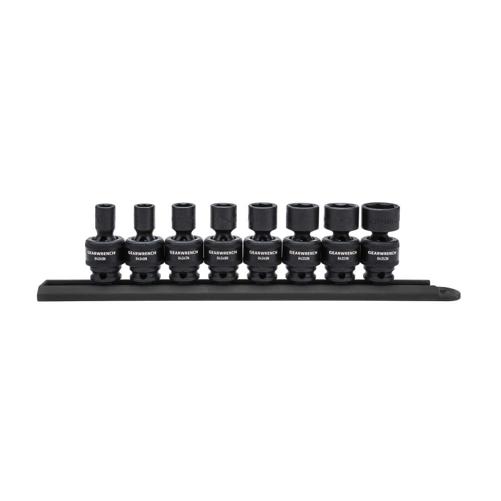 

GEARWRENCH 8 Pc 3/8" Drive 6 Point Standard Universal Impact SAE Socket Set