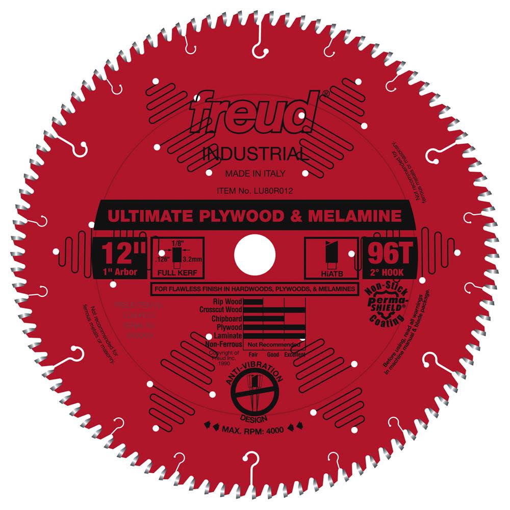 

Freud 12 In. x 96T Ultimate Plywood & Melamine Blade