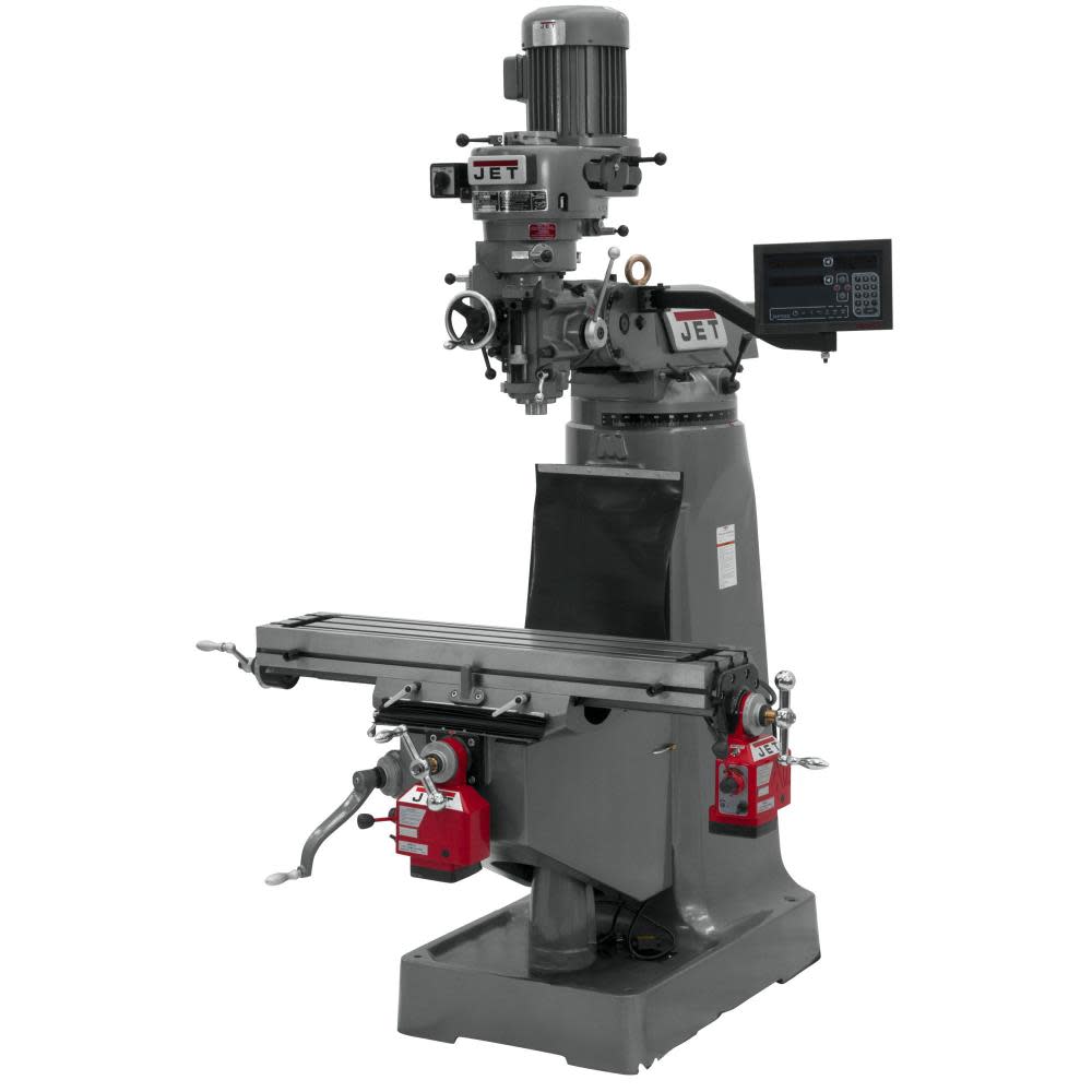 

JET JTM-1 Mill with 3-Axis Newall DP700 Dro with x and y Axis powerfeeds