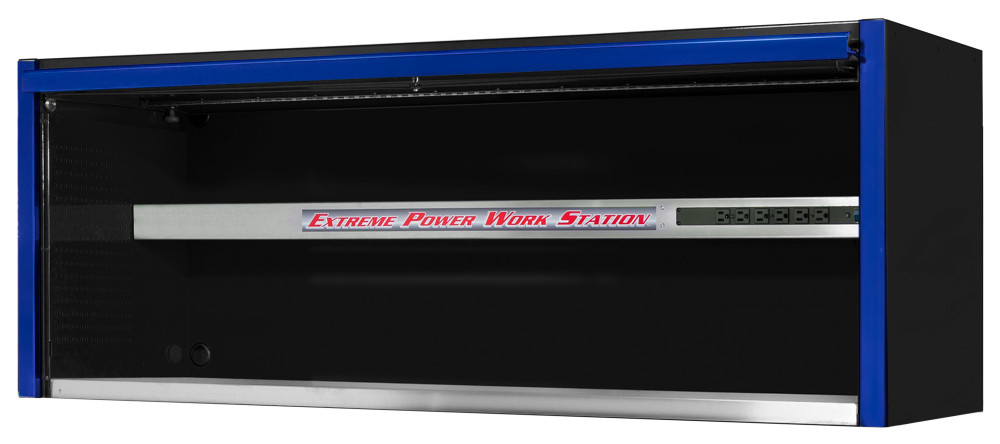 

Extreme Tools 72" Black Power Workstation Hutch with Blue