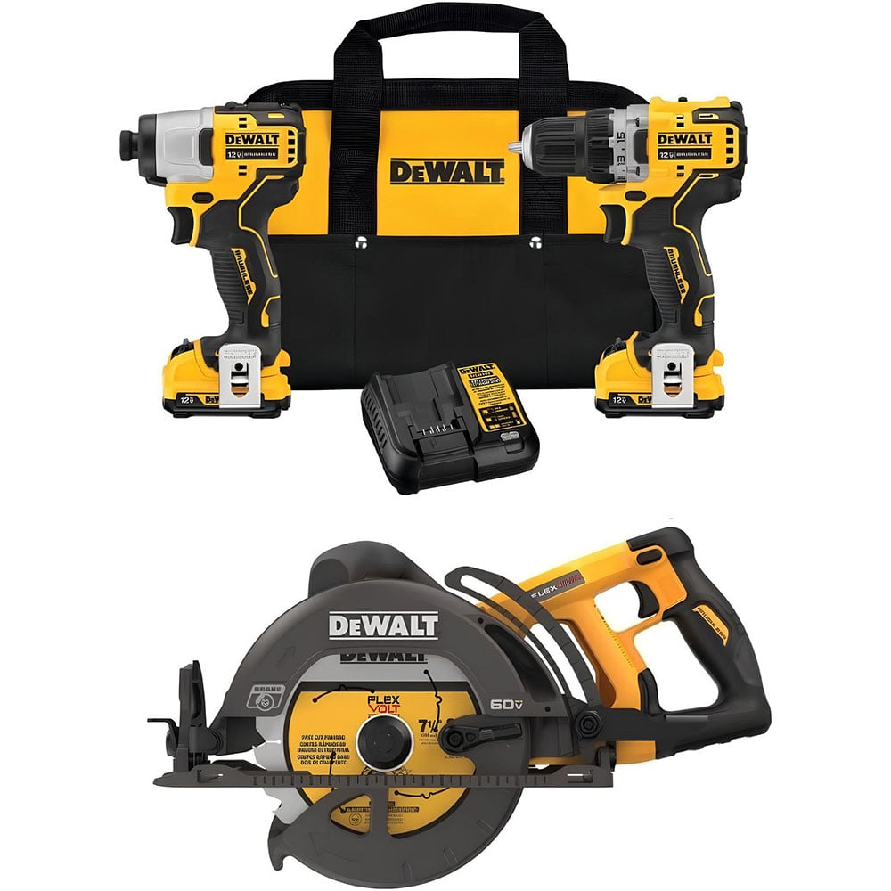 View DEWALT 60V MAX 7-1/4 Inch Cordless Saw & 12V MAX Combo Kit Bundle