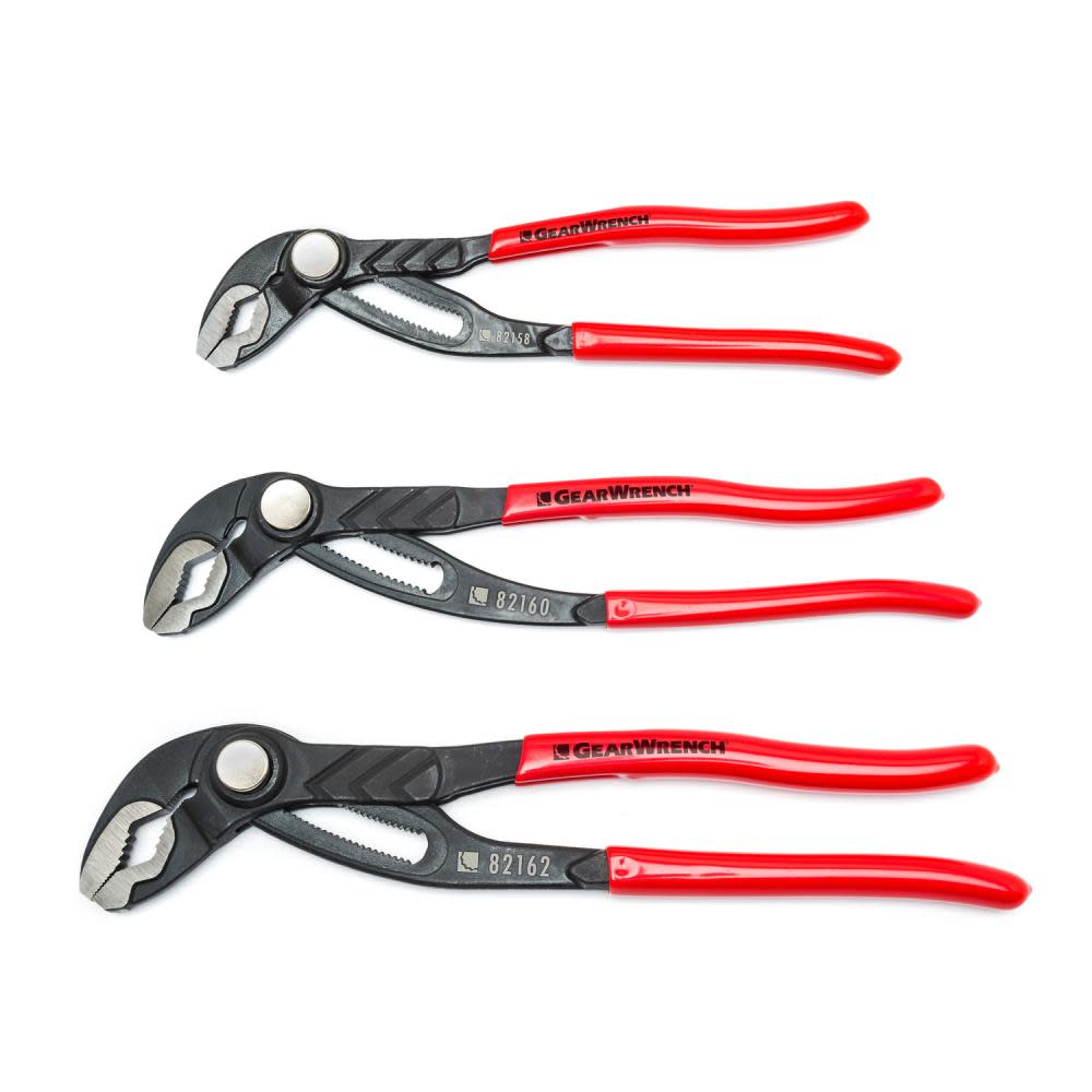 

Tongue and Groove Pliers Set 3 pc. Push Button