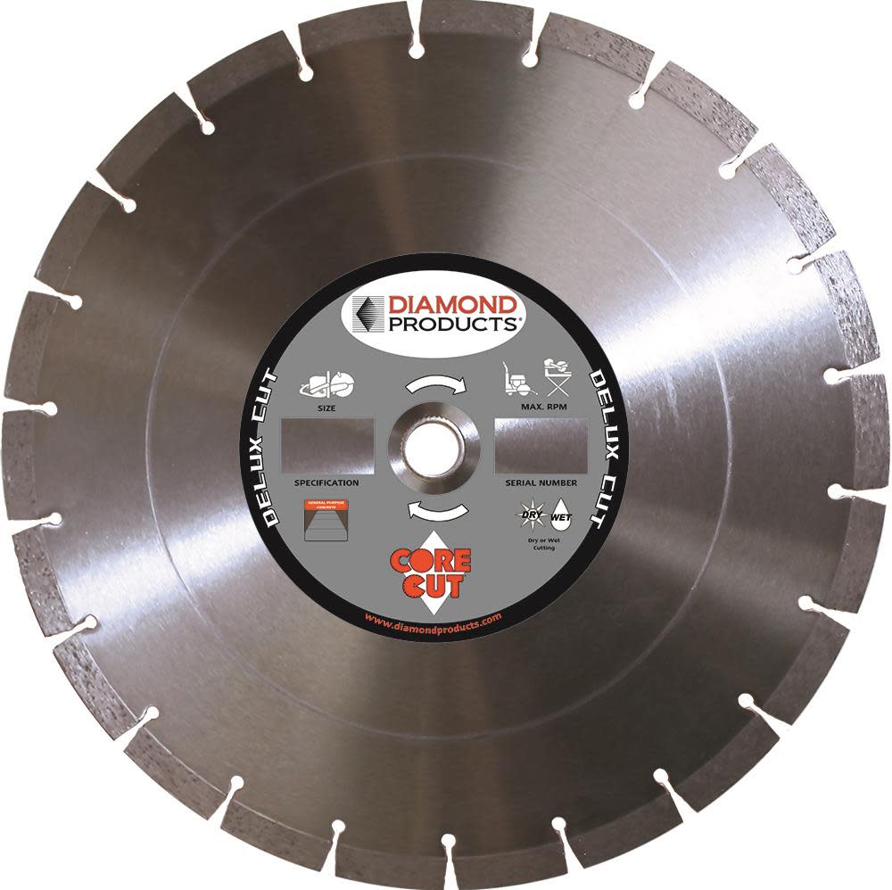 

Diamond Products 12 In. x .110 In. x 1 In. Delux-Cut Dry High Speed Blade