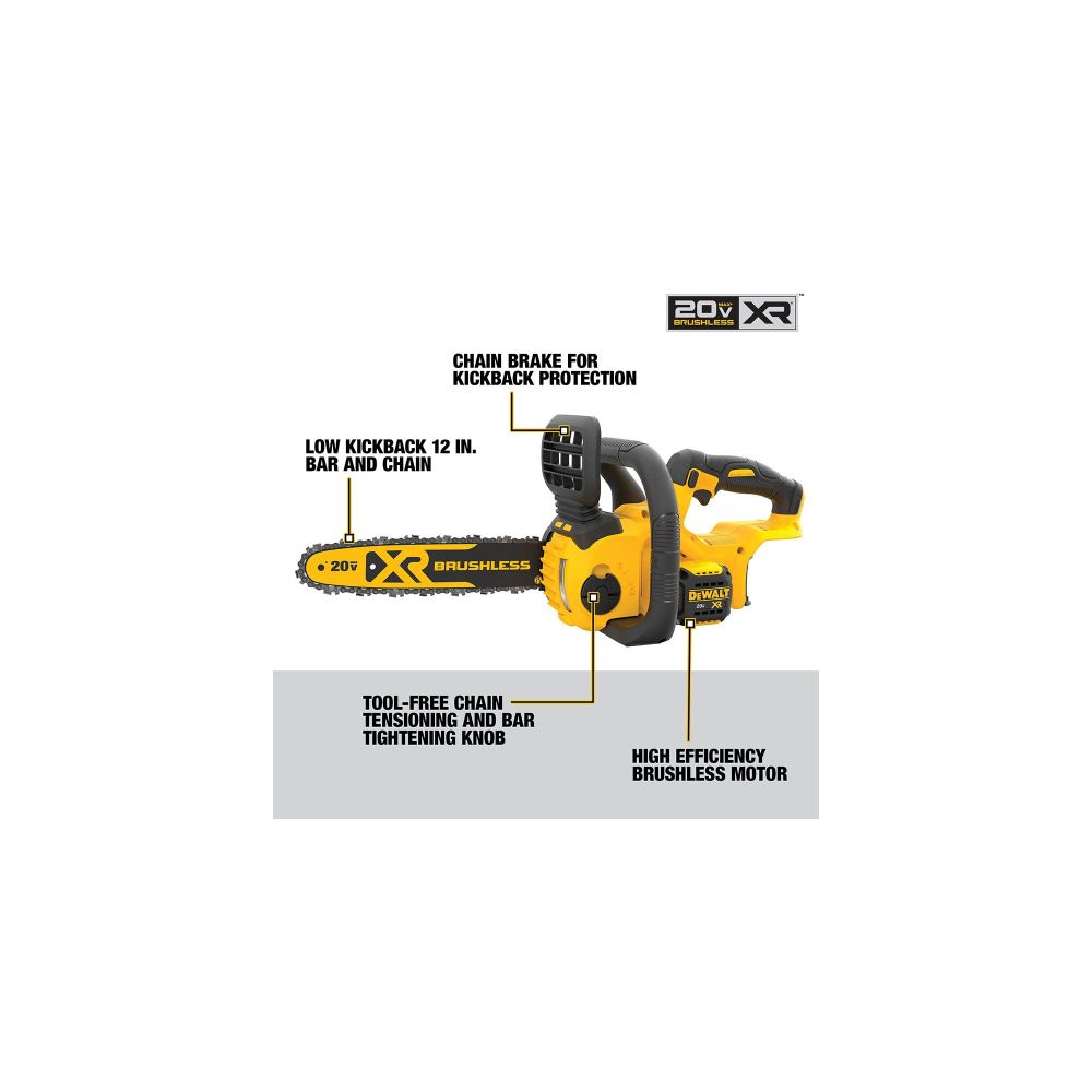 DEWALT 20V MAX Compact Brushless Cordless Chainsaw Bare Tool DCCS620B Acme Tools