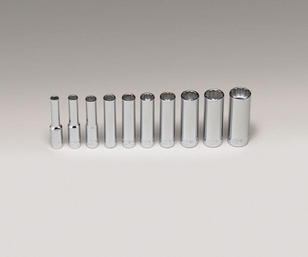 

Wright Tool 1/4 In. Dr. 10 pc. 12 Pt. Deep Socket Set