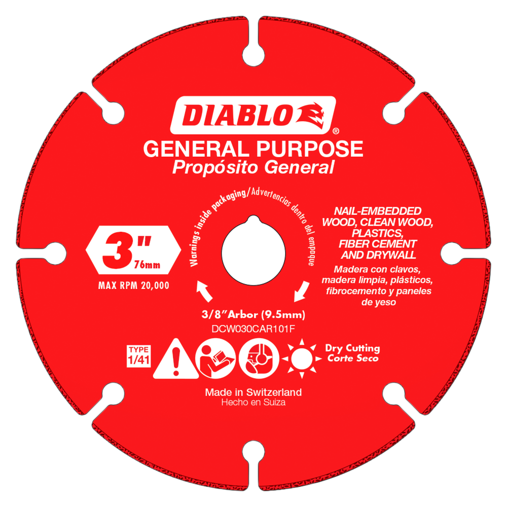 

Diablo Tools 3" Carbide Grit Cut Off Wheel for Multi Materials