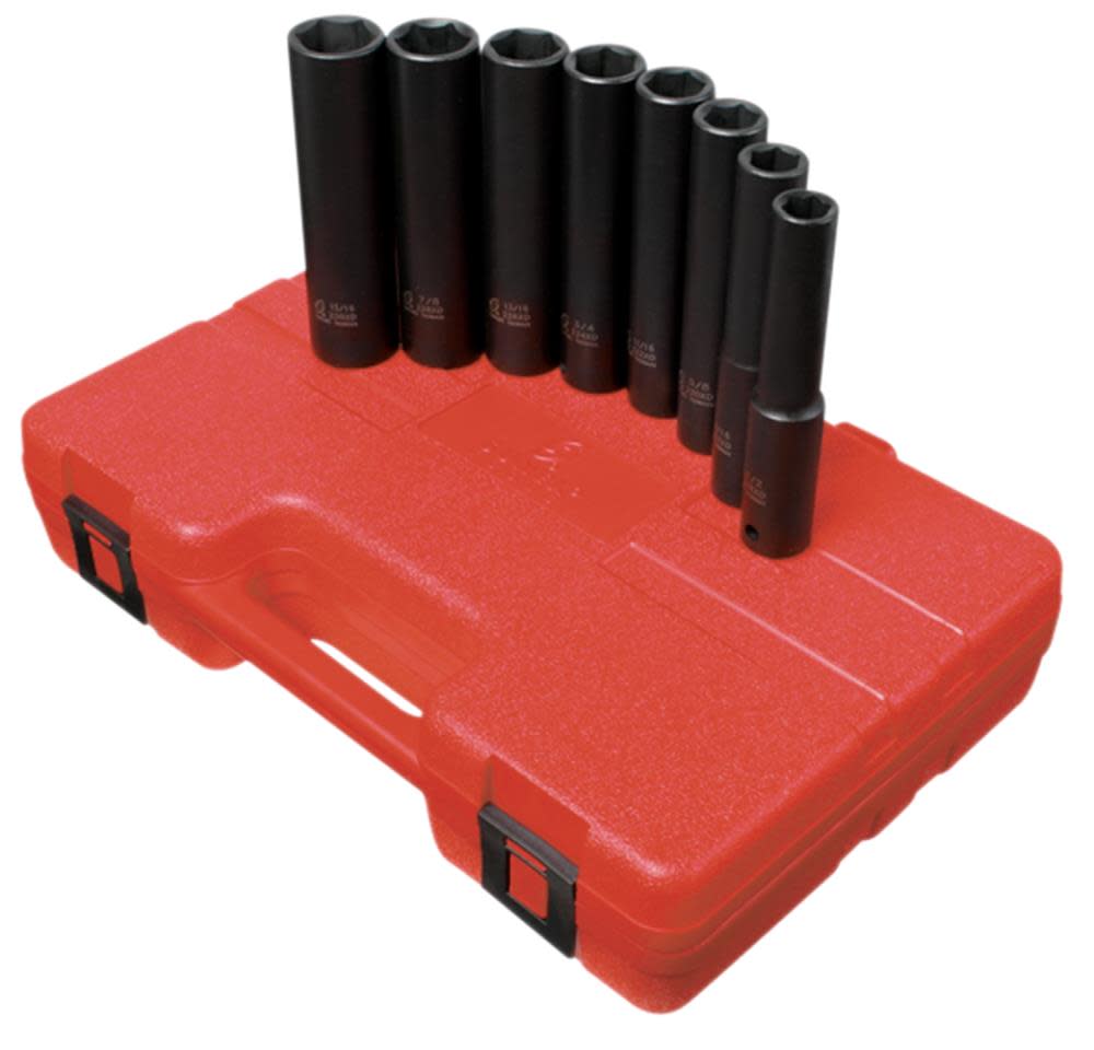 

Sunex 8 pc. 1/2 In. Drive SAE 5 In. Extra Long Deep Impact Socket Set