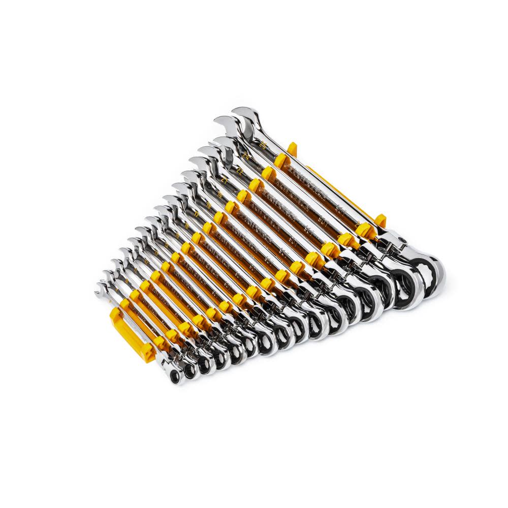 

GEARWRENCH 16 Pc 90T 12 Point Flex Head Ratcheting Combination Metric Wrench Set