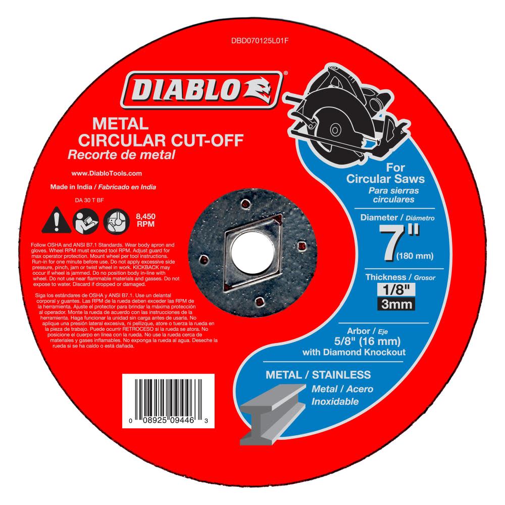 

Diablo Tools 7 In. Metal Circular Cut Off Disc