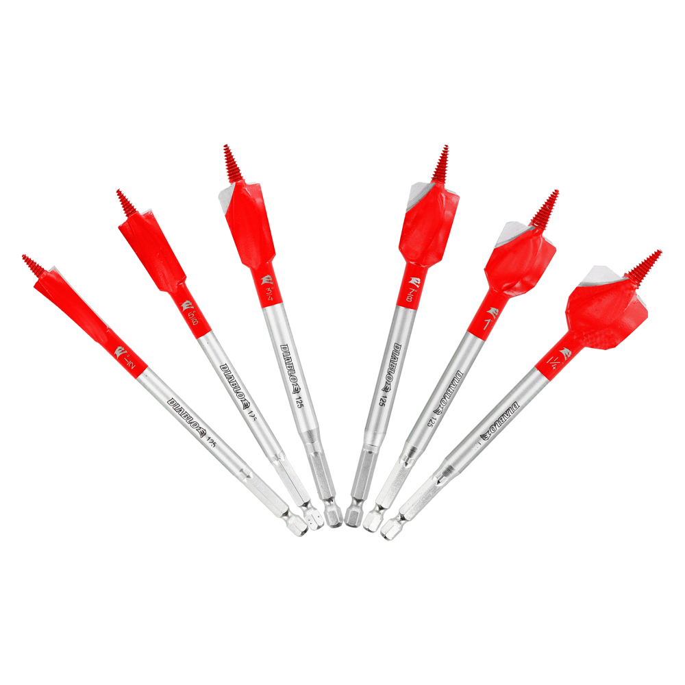 

Diablo Tools Demo Demon Spade Bit Set for Nail Embedded Wood 6pc