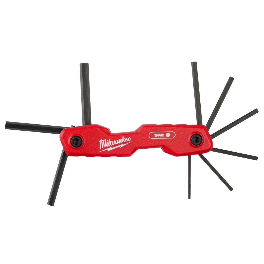 Milwaukee 9 Key Folding Hex Key Set SAE 48-22-2181 - Acme Tools