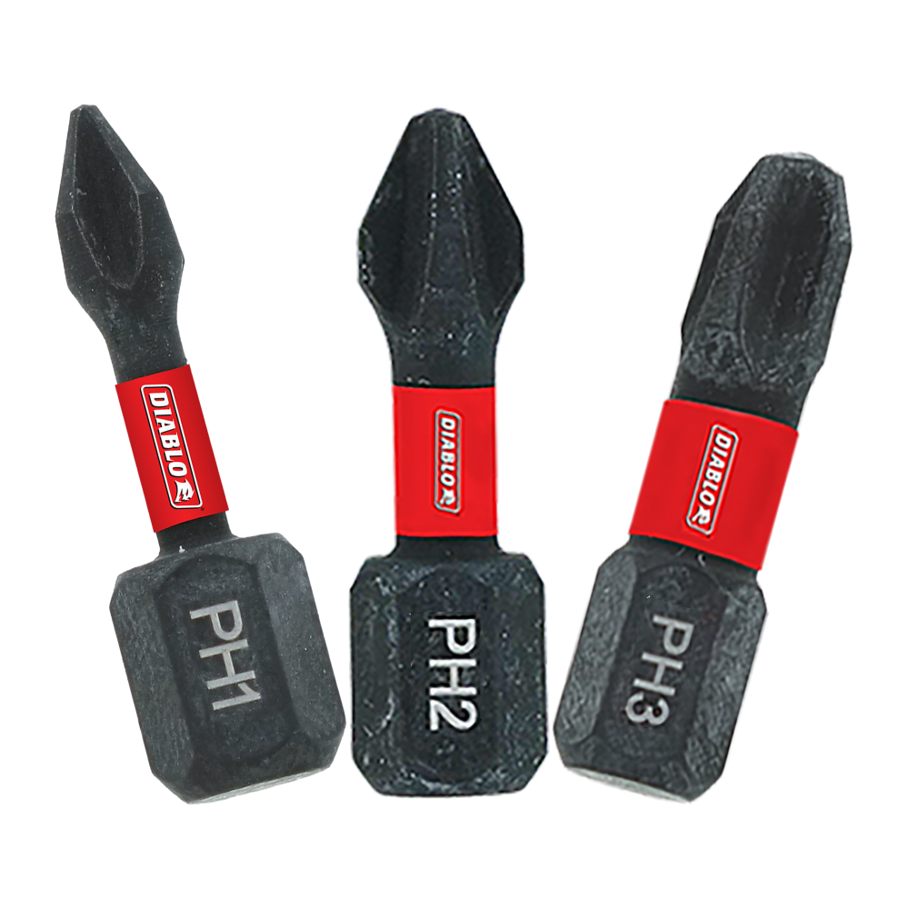 

Diablo Tools 1" Phillips Drive Bit Assorted Pack 3pc