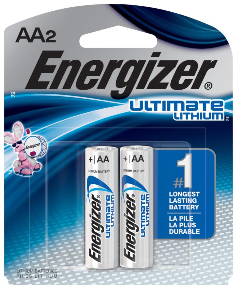 Energizer Ultimate Lithium AA Batteries (2 Pack), Double A Batteries