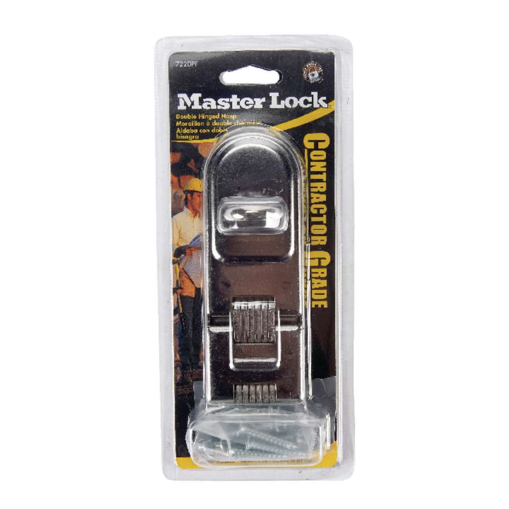 Master Lock Hasp 7 3/4in Hardened Steel Double Hinge Safety