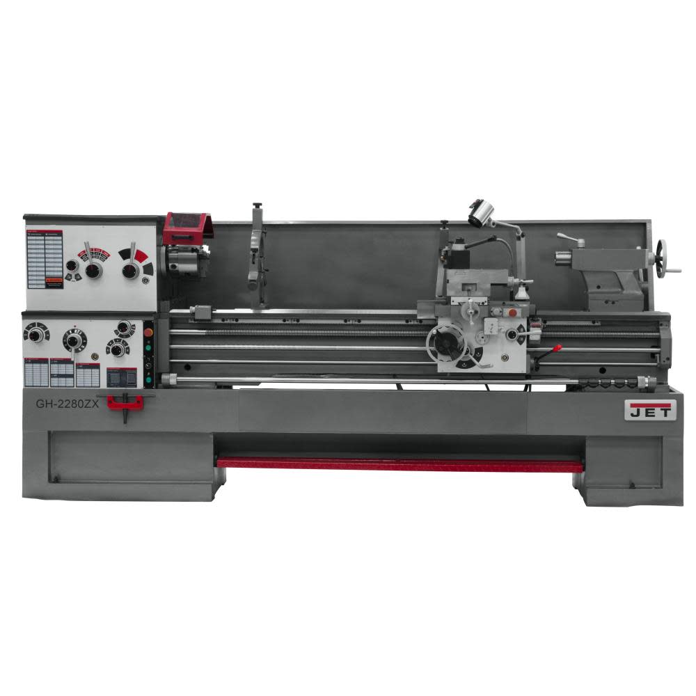 

JET Gear Head 22 x 80 ZX Lathe with Newall DP700 DRO & Taper Attachment