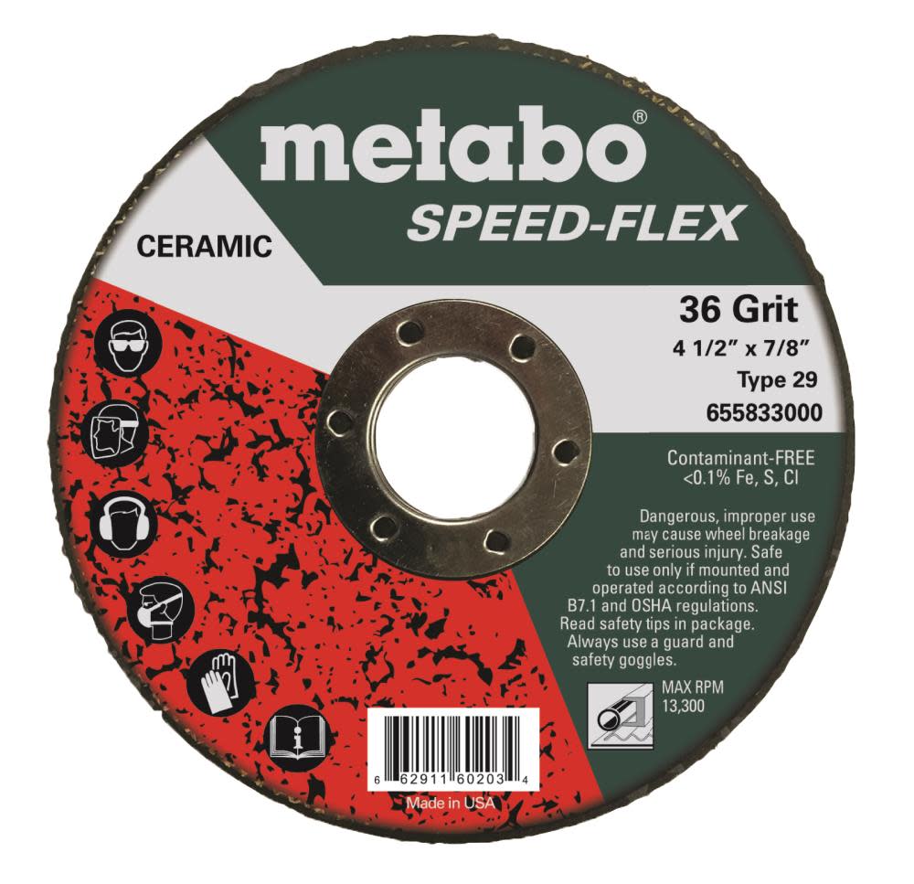 

Metabo 4 1/2" Speed Flex 36 7/8 T29 Grinding Disc