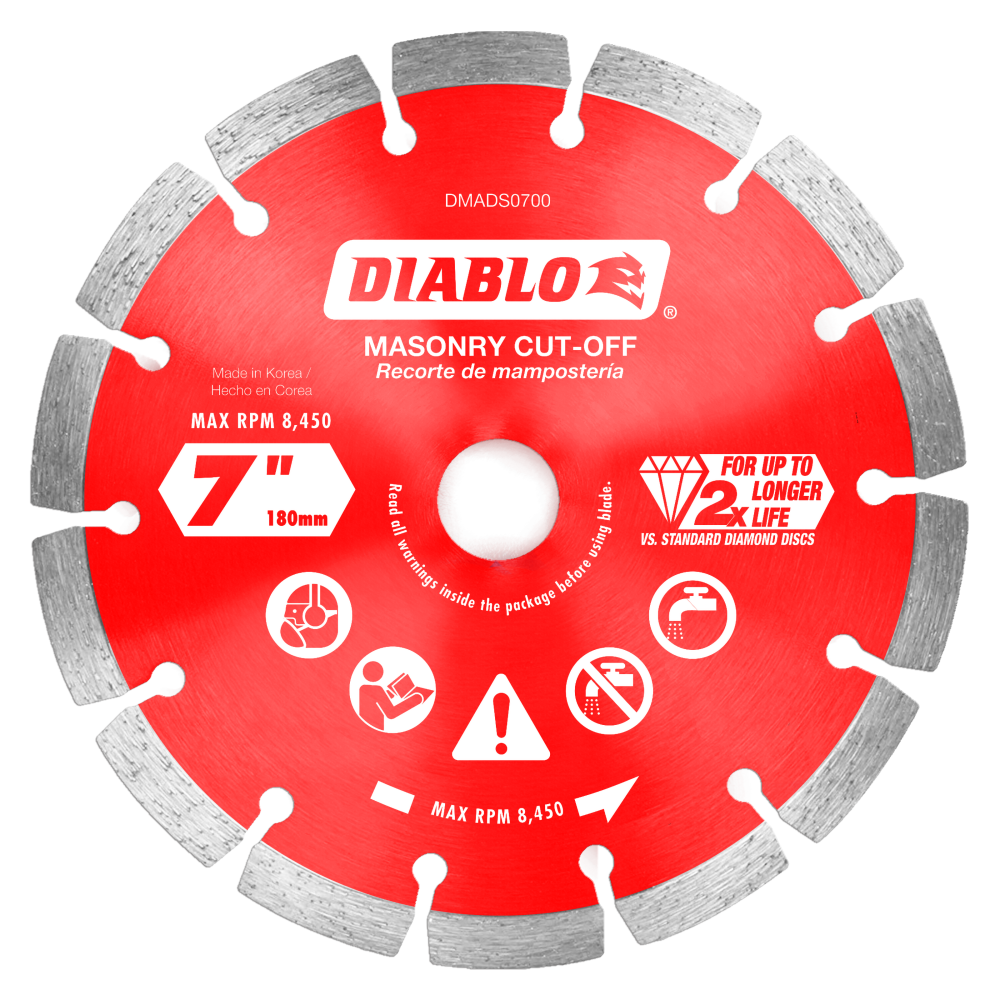 Diablo Tools 7" Diamond Segmented Cut-Off Discs for Masonry