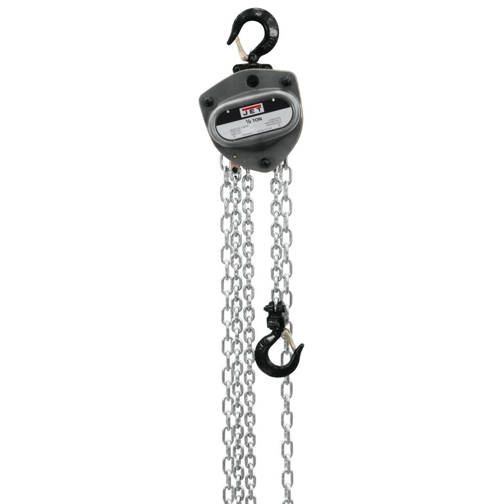 

JET L100-50-10 Hand Chain Hoist 1/2 Ton 10' Lift & OLP