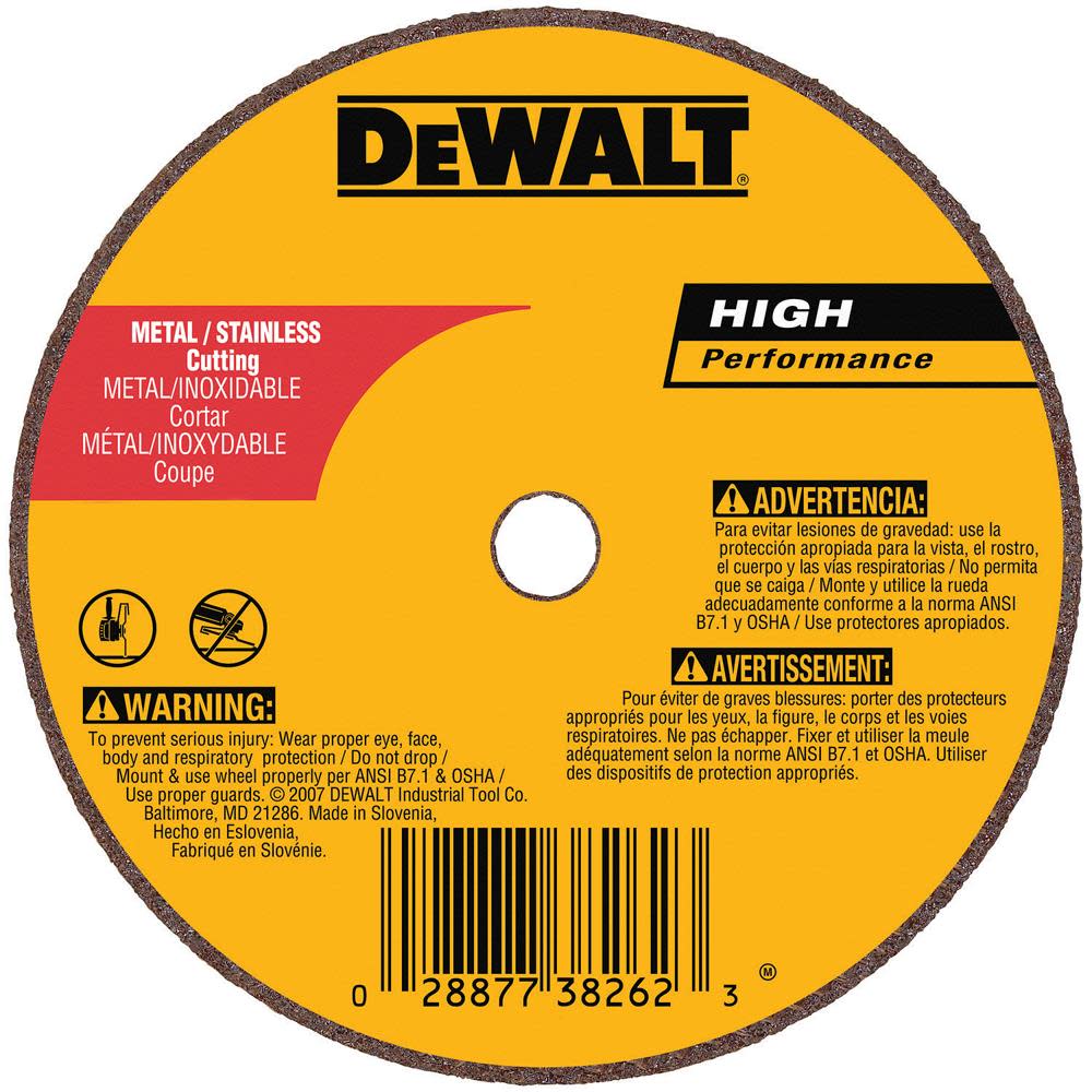 

DEWALT 2-1/2 In. x .035 In. x 1/4 In. A60T Long Life Wheel