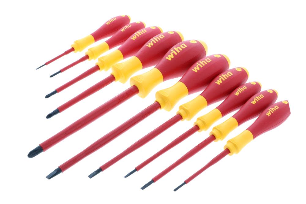Insulated Cushion Grip Slotted Screwdriver Set, 10 Piece - 32093 - By Brand  sku 32093