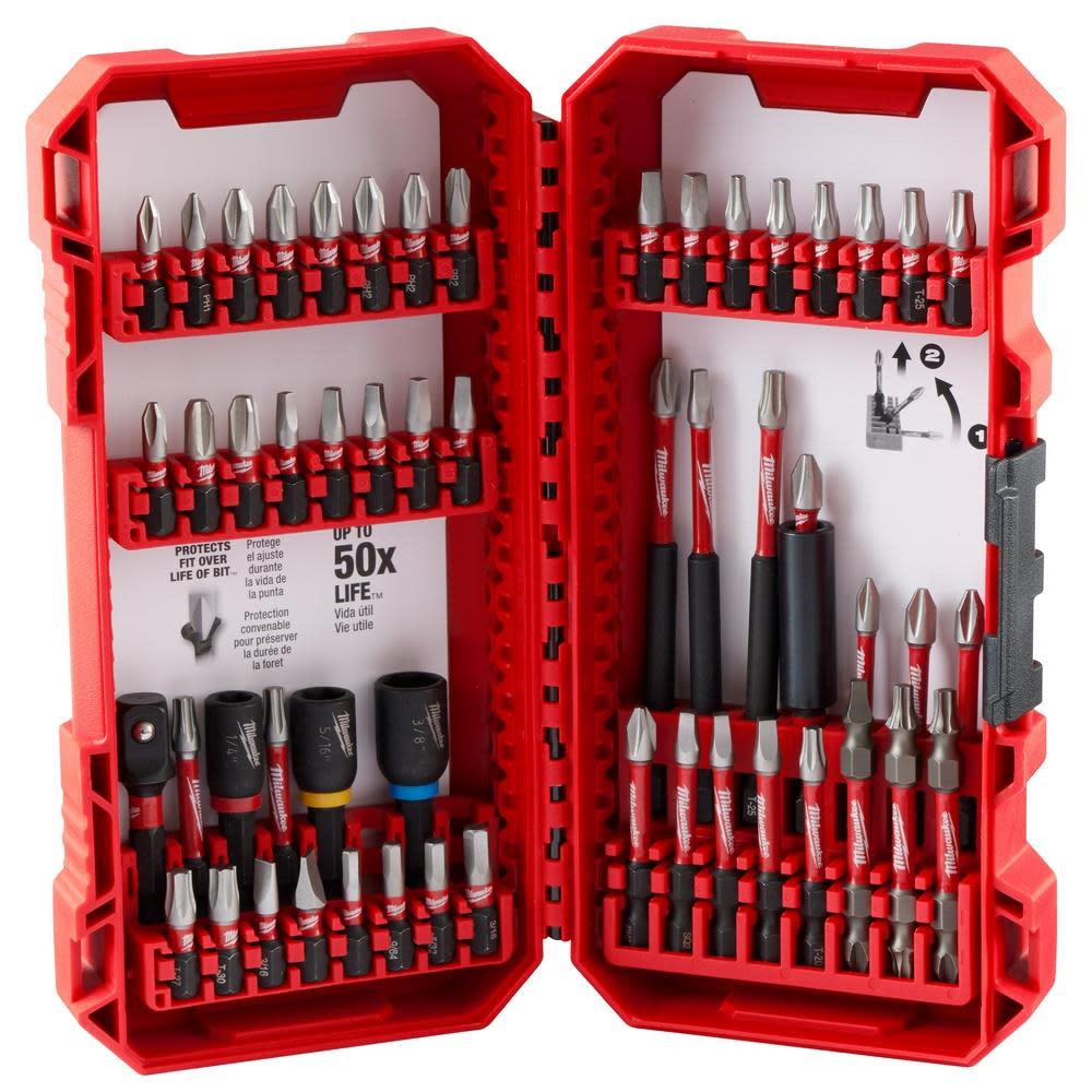 超歓迎された Milwaukee SHOCKWAVE RED and Set Bit Driver Duty Impact 54PC シャンプー
