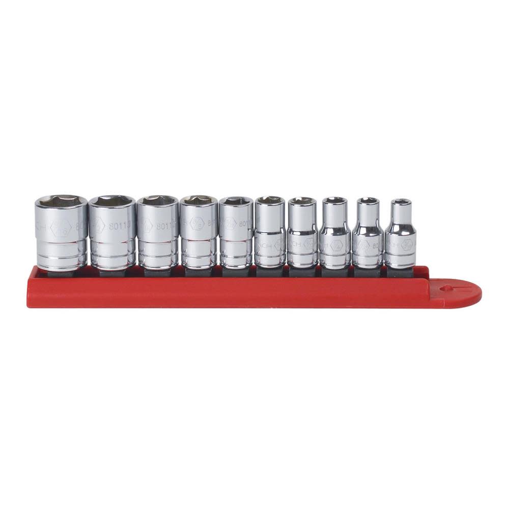 

GEARWRENCH 10 Pc. 1/4" Drive 6 Point Standard SAE Socket Set