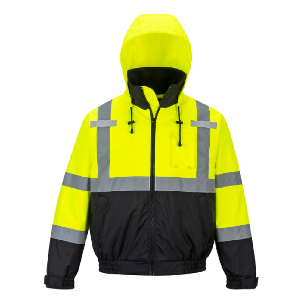 

Portwest Yellow and Black Hi-Vis Premium Bomber Jacket - 4XL